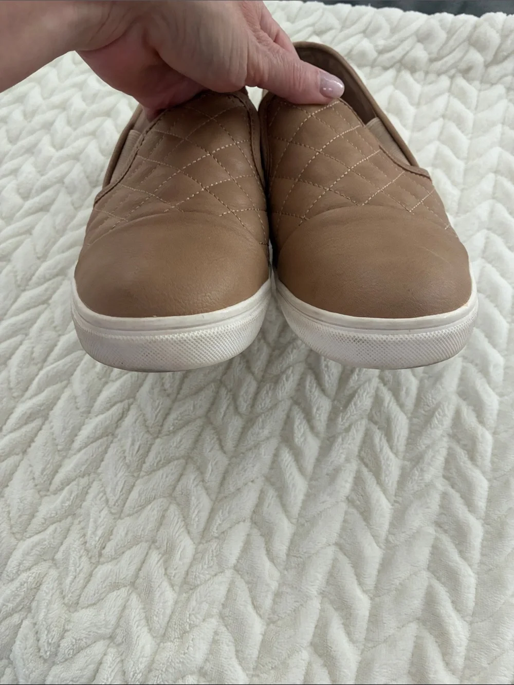 Steve Madden Quilted Slip-On Sneakers in Tan